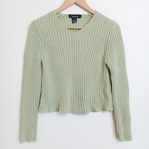 The Limited Ribbed Sweater Sage Green